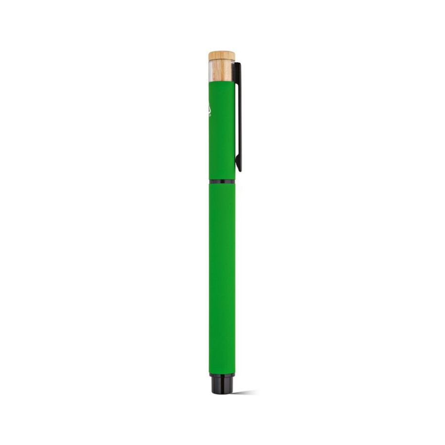 Thoreau Rollerball Pen rAluminium. Blue 0.6km Dokumental® Gel Ink: Top side 1