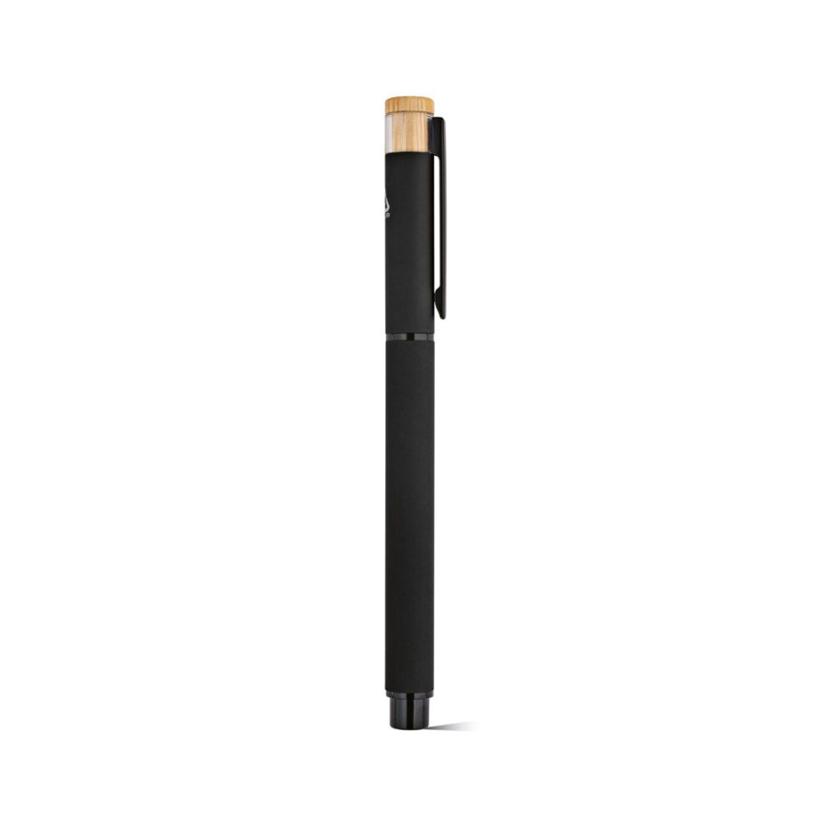 Thoreau Rollerball Pen rAluminium. Blue 0.6km Dokumental® Gel Ink: Top side 1