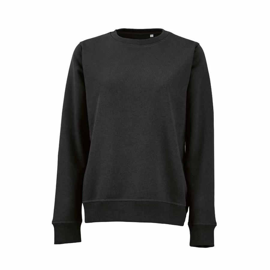 Waikiki Damen Sweatshirt mit Rundhalsausschnitt. Bio-Baumwolle und rPET: Vorne links