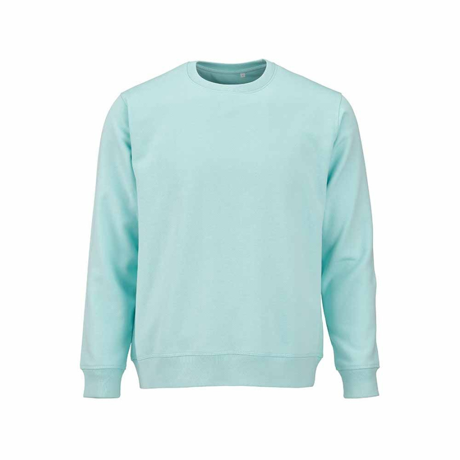 Waikiki unisex sweatshirt med rund hals. Ekologisk bomull och rPET. 300g/m²: Främre vänster sida