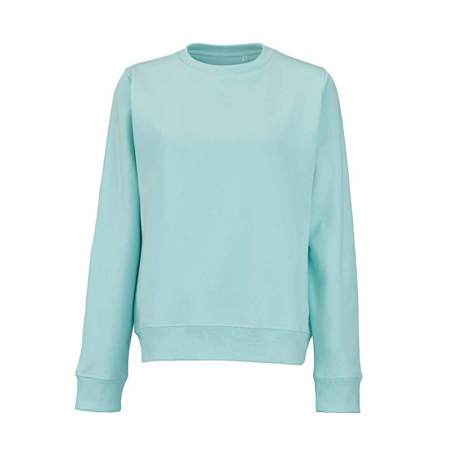 Waikiki Damen Sweatshirt mit Rundhalsausschnitt. Bio-Baumwolle und rPET: Vorne links