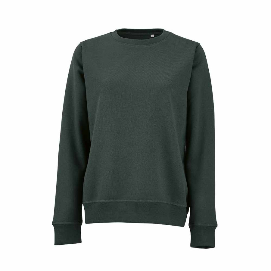 Waikiki Damen Sweatshirt mit Rundhalsausschnitt. Bio-Baumwolle und rPET: Vorne links