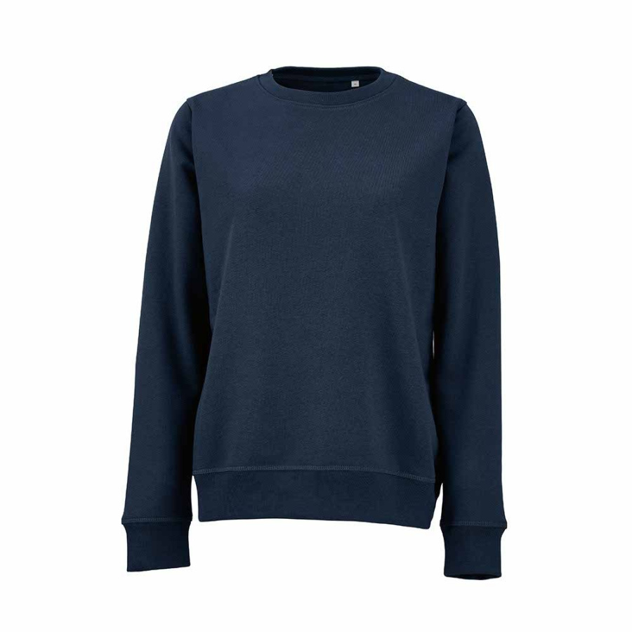 Waikiki Damen Sweatshirt mit Rundhalsausschnitt. Bio-Baumwolle und rPET: Vorne links