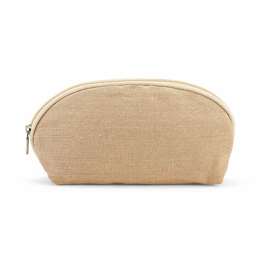 Delhi Toiletry Bag 1.5L 260gsm Jute with zipper: Front