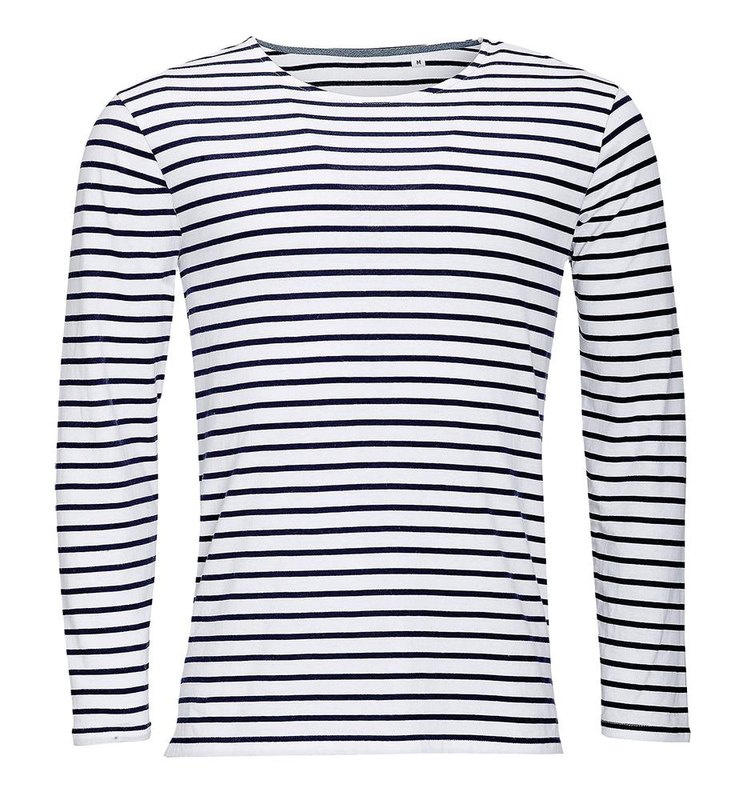 Miesten raidallinen MARINE-T-paita: ETUOSA