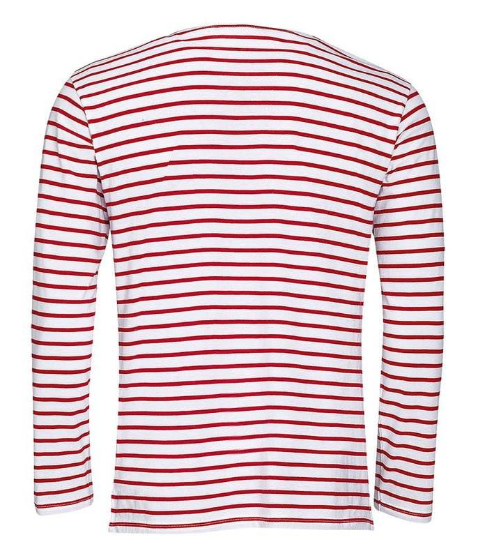 Miesten raidallinen MARINE-T-paita: TAKAISIN