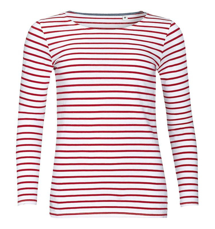 MARINE DAM RANDIG T-SHIRT: BRÖST