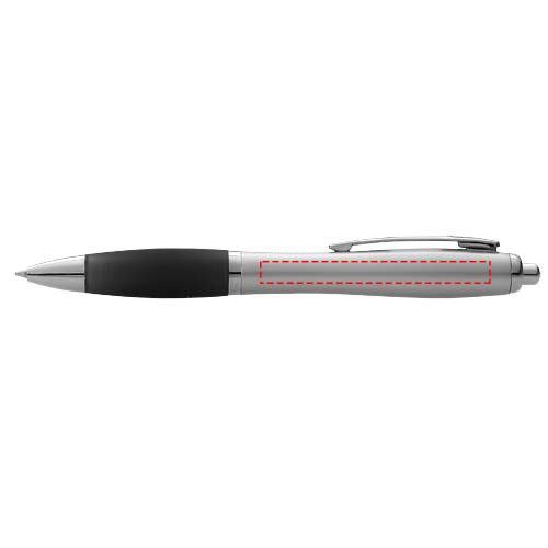 Nash kulspetspenna med silverfärgad pennkropp och färgat grepp: Barrel entire length · Padprint