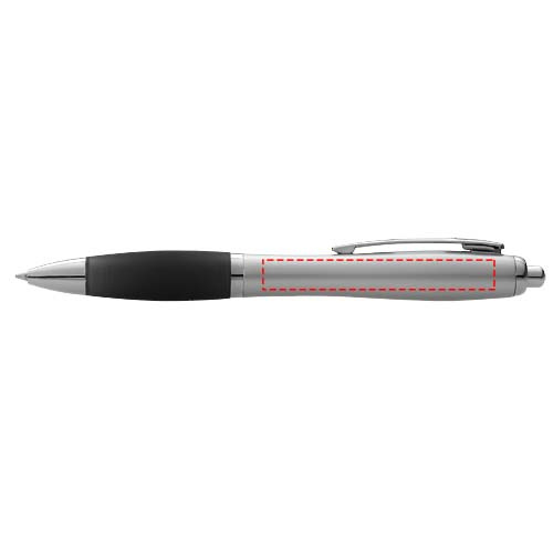 Nash kulspetspenna med silverfärgad pennkropp och färgat grepp: Barrel entire length · Digital print