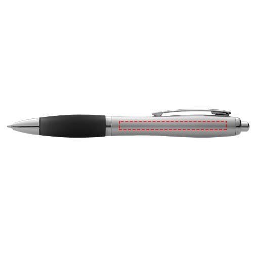 Nash kulspetspenna med silverfärgad pennkropp och färgat grepp: Barrel entire length · Digital print gloss