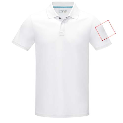 Polo homme biologique à manches courtes Graphite: Biceps gauche · Sérigraphie
