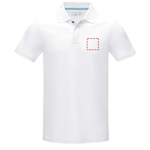 Polo homme biologique à manches courtes Graphite: Poitrine gauche · Broderie — variante « fixed »