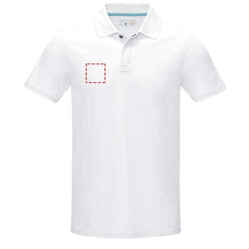 Polo homme biologique à manches courtes Graphite: Poitrine droite · Broderie — variante « fixed »