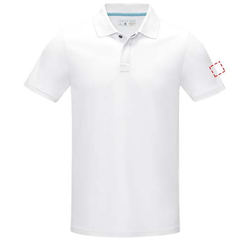 Polo homme biologique à manches courtes Graphite: Biceps gauche · Broderie — variante « fixed »