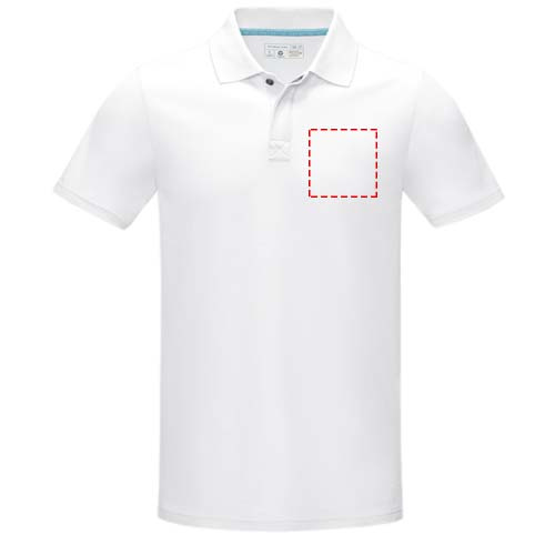 Polo homme biologique à manches courtes Graphite: Poitrine gauche · Transfert DTF