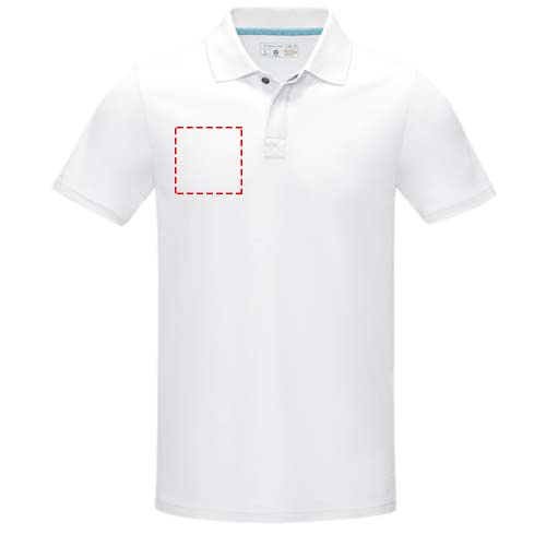 Polo homme biologique à manches courtes Graphite: Poitrine droite · Transfert DTF