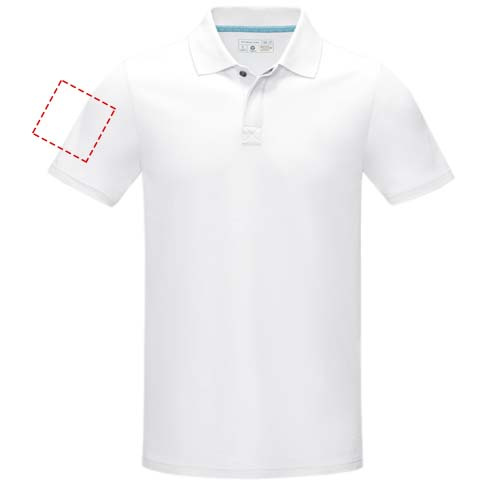 Polo homme biologique à manches courtes Graphite: Biceps droit · Transfert DTF