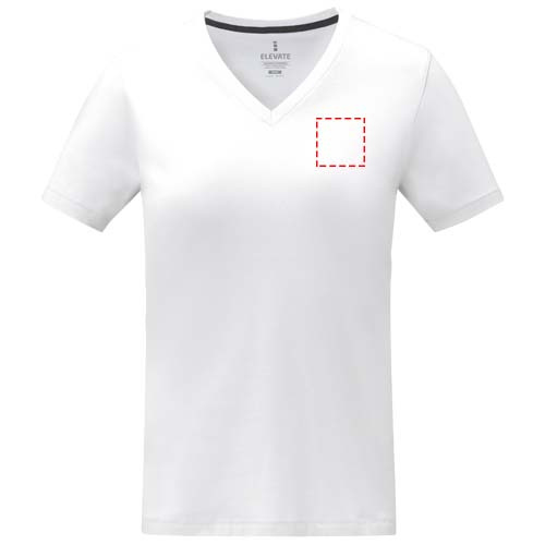 Somoto short sleeve women's V-neck t-shirt : Left chest · Screenprint