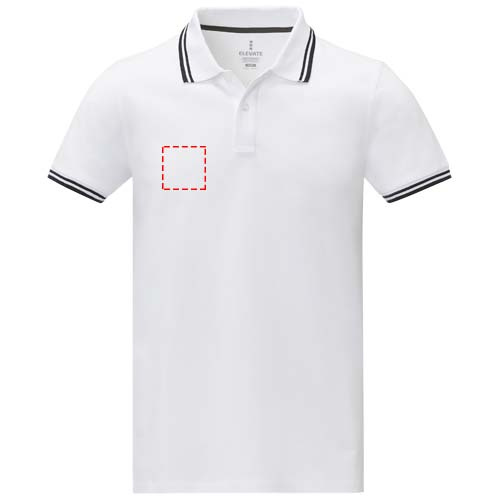 Polo homme à manches courtes et liserés contrastés Amarago: Biceps gauche · Broderie — variante « fixed »