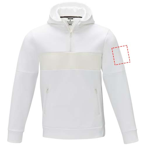 Sweat à capuche homme de style anorak à demi-zip Sayan: Poitrine gauche · Broderie — variante « fixed »
