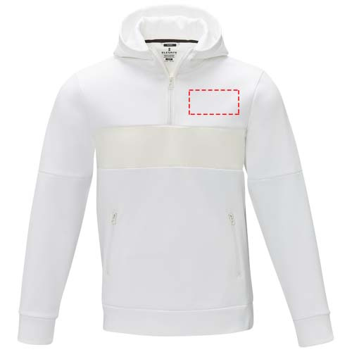 Sweat à capuche homme de style anorak à demi-zip Sayan: Impact – haut du dos · Transfert