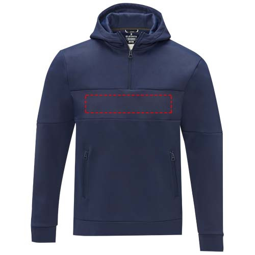 Sweat à capuche homme de style anorak à demi-zip Sayan: Biceps droit · Sérigraphie
