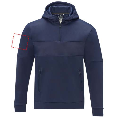 Sweat à capuche homme de style anorak à demi-zip Sayan: Biceps gauche · Transfert