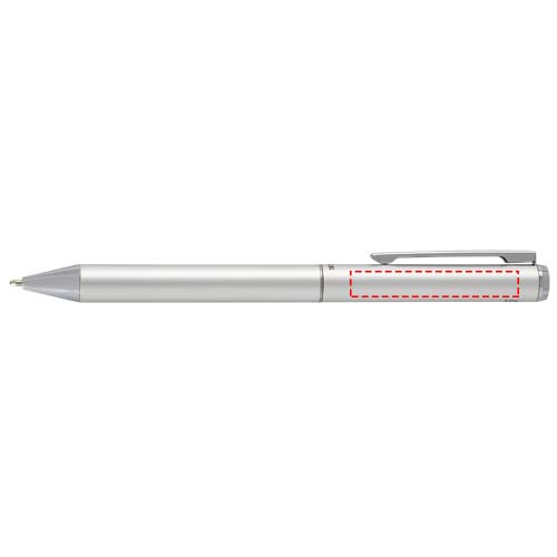 Lucetto recycled aluminium ballpoint and rollerball pen gift set: Ballpoint pen cap · Laser engraving