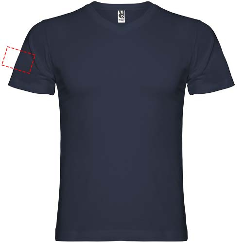 Samojedo vyriški marškinėliai trumpomis rankovėmis V formos iškirpte: Right bicep · Screenprint