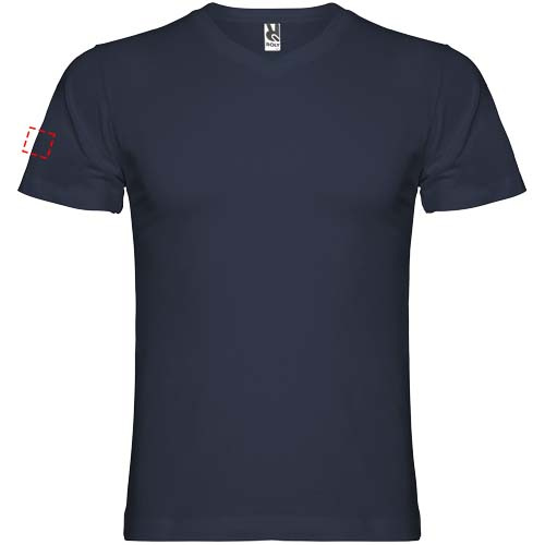 Samojedo vyriški marškinėliai trumpomis rankovėmis V formos iškirpte: Right bicep · Embroidery fixed