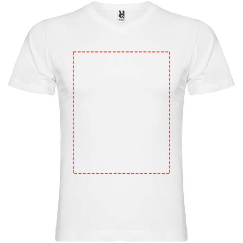 Samojedo vyriški marškinėliai trumpomis rankovėmis V formos iškirpte: Impact full front · Screenprint