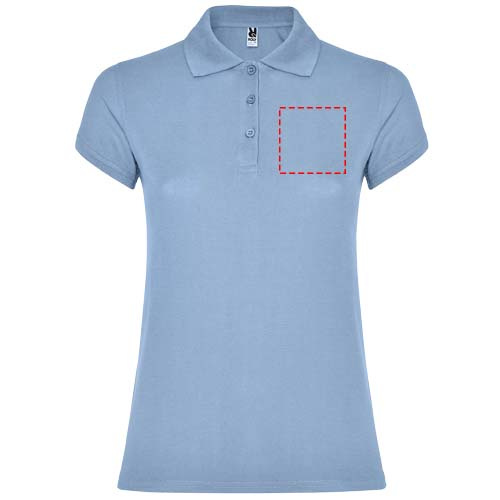 Žvaigždžių moteriškas polo trumpomis rankovėmis: Left chest · Screenprint