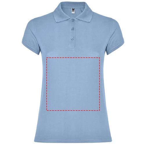 Žvaigždžių moteriškas polo trumpomis rankovėmis: Impact full front · Screenprint