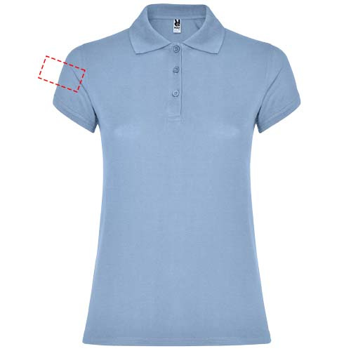 Žvaigždžių moteriškas polo trumpomis rankovėmis: Right bicep · Screenprint