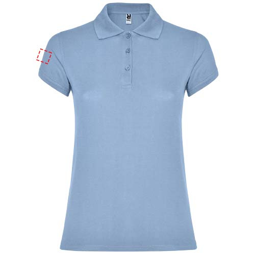 Žvaigždžių moteriškas polo trumpomis rankovėmis: Right bicep · Embroidery fixed