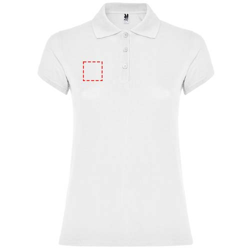 Žvaigždžių moteriškas polo trumpomis rankovėmis: Right chest · Embroidery fixed