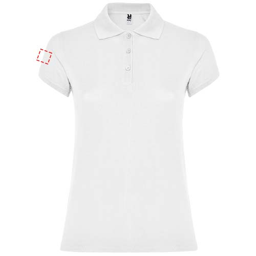 Žvaigždžių moteriškas polo trumpomis rankovėmis: Right bicep · Embroidery fixed