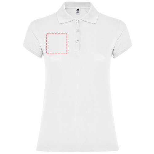 Žvaigždžių moteriškas polo trumpomis rankovėmis: Right chest · Screenprint