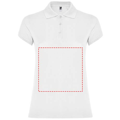 Žvaigždžių moteriškas polo trumpomis rankovėmis: Impact full front · Screenprint