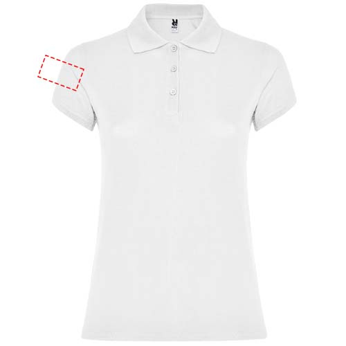 Žvaigždžių moteriškas polo trumpomis rankovėmis: Right bicep · Screenprint