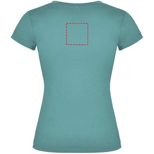 T-shirt Victoria à col en V et manches courtes pour femme: Impact – haut du dos · Broderie — variante « fixed »