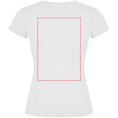 T-shirt Victoria à col en V et manches courtes pour femme: Impact – haut du dos · Sérigraphie