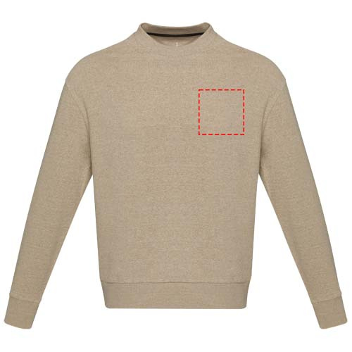 Jet Unisex Aware™ Pullover mit Rundhalsausschnitt aus recyceltem Material: Left chest · Embroidery fixed