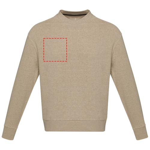 Jet Unisex Aware™ Pullover mit Rundhalsausschnitt aus recyceltem Material: Right chest · DTF Transfer