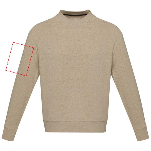 Jet Unisex Aware™ Pullover mit Rundhalsausschnitt aus recyceltem Material: Right bicep · Screenprint