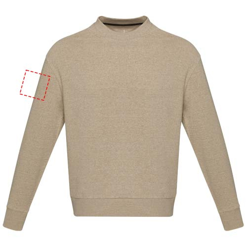 Jet Unisex Aware™ Pullover mit Rundhalsausschnitt aus recyceltem Material: Right bicep · Embroidery fixed
