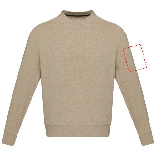 Jet Unisex Aware™ Pullover mit Rundhalsausschnitt aus recyceltem Material: Left bicep · Transfer