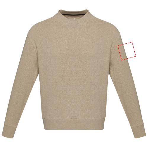 Jet Unisex Aware™ Pullover mit Rundhalsausschnitt aus recyceltem Material: Left bicep · Embroidery fixed