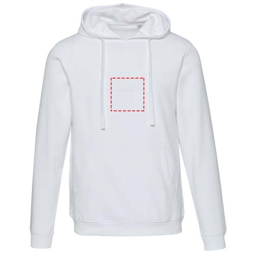 Sweat à capuche unisexe Spinel: Impact – toute la face avant · Broderie — variante « fixed »