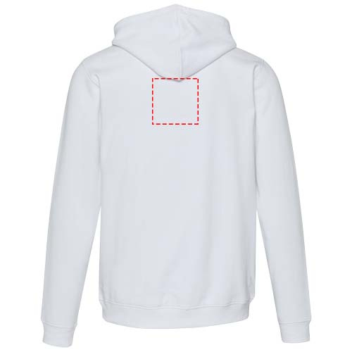 Sweat à capuche unisexe Spinel: Impact – haut du dos · Broderie — variante « fixed »